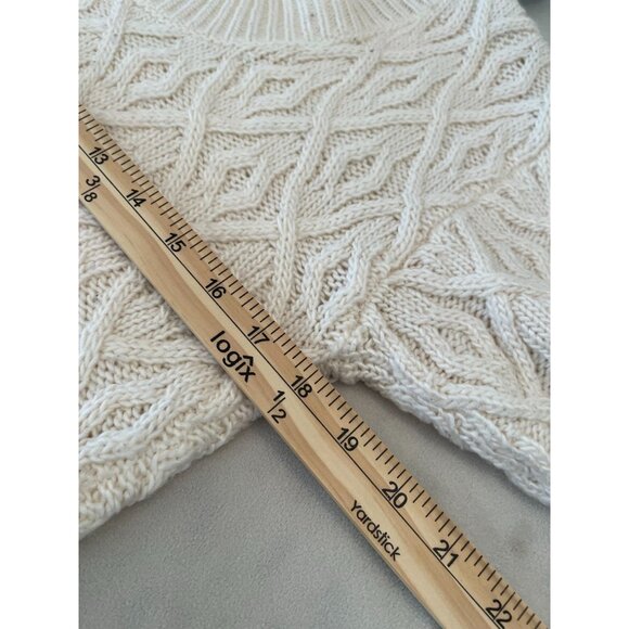 Ana Ivory Cable Knit Sweater M Classiccore Light Academia Tweecore Preppy - Picture 5 of 11